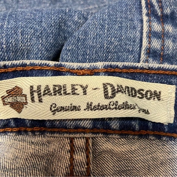 HARLEY DAVIDSON Women’s Stretch Straight Leg Jeans Size 10L EUC - Picture 7 of 11